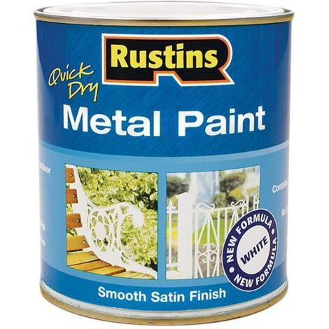 Rustins MPWH250 Quick Drying Metal Paint Smooth Satin White 250ml RUSMPSSWH250