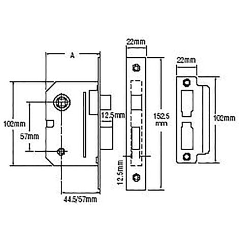 Yale Locks 650236005162 PM236 Bathroom 2 Lever Sashlock Polished Chrome 67mm 2.5in YALPM236CH25