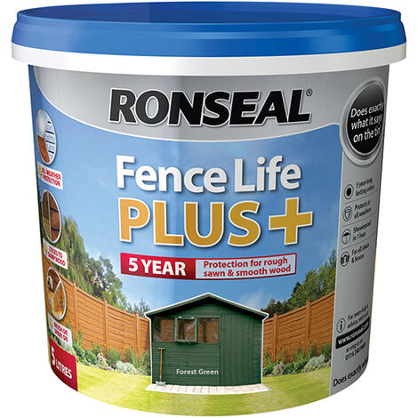 Ronseal 37625 Fence Life Plus+ Forest Green 5 litre RSLFLPPFG5L
