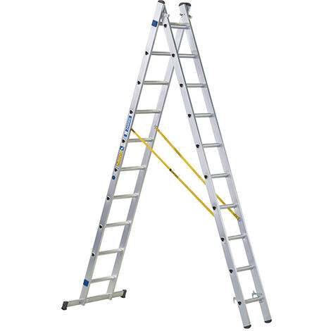 Zarges 44870 D-Rung Combination Ladder 2-Part 2 x 10 Rungs ZAR44870