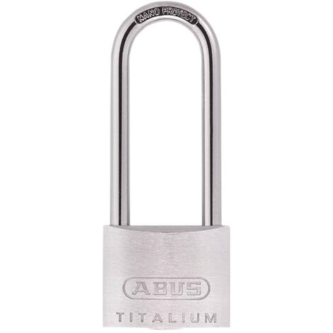 ABUS Mechanical 64TI/50mm TITALIUM™ Padlock 80mm Long Shackle Carded ABU64TI5080C