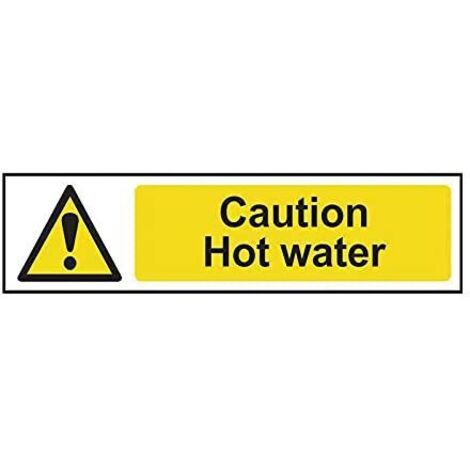 Scan 5116 Caution Hot Water - PVC 200 x 50mm SCA5116 (1/2)
