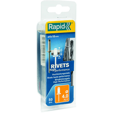Rapid 5000386 High Performance Rivets 4 x 18mm Blister of 50 RPD5000386