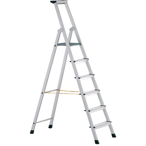 Zarges 41226 Anodised Trade Platform Steps, Platform Height 1.32m 6 Rungs ZAR41226 (1/2)