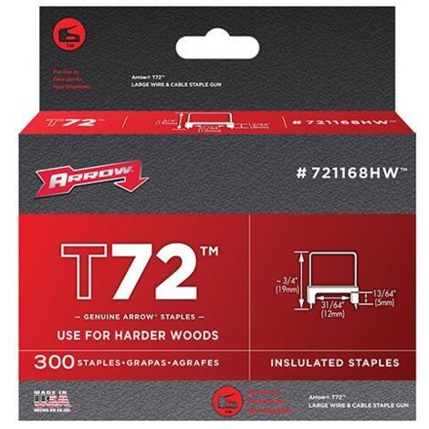 Arrow A721168 T72 Clear Insulated Staples 5 x 12mm (Box 300) ARR721168 (1/3)
