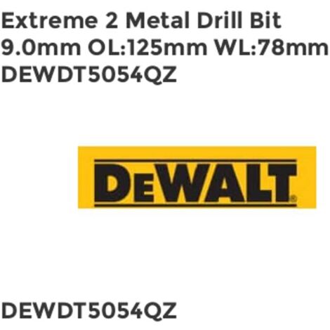 DeWalt Extreme 2 Metal Drill Bit 9.0 x 125mm