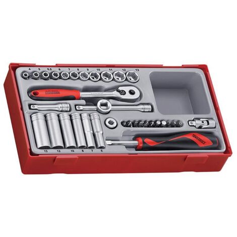 Teng TT1435 TT1435 4-13mm Socket Set, 35 Piece - 1/4in Drive TENTT1435