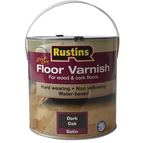 Rustins AFDO2500 Quick Dry Coloured Floor Varnish Dark Oak 2.5 litre RUSQDCFVDO25 (1/3)