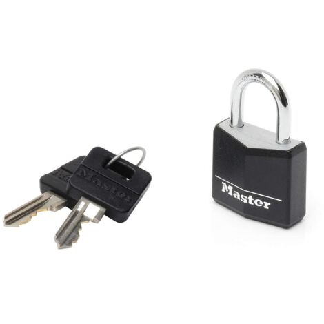 Master Lock 9130EURDBLK Aluminium Black Vinyl Cover 30mm Padlock 4Pin MLK9130BLK
