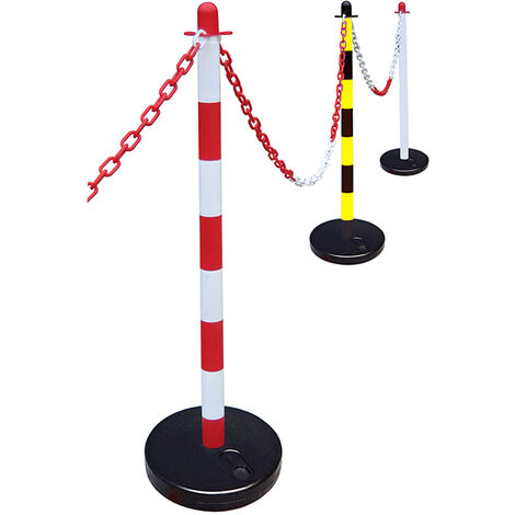 Faithfull Red and White Plastic Chain Post for Barrier and Crowd Control