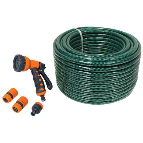 Faithfull 710391665024606 PVC Garden Hose 50m with Fittings & Spray Gun FAIHOSE50AV