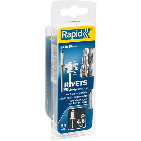Rapid 5000390 High Performance Rivets 4.8 x 16mm Blister of 50 RPD5000390