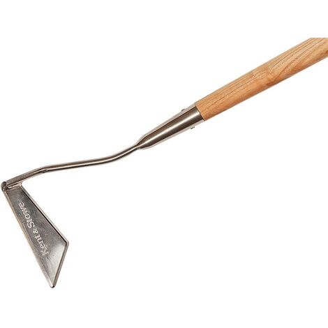 Kent & Stowe stainless steel long handled 3-edged hoe – For weeding borders and beds – Pointed blade for severing roots – 160cm total length (1/6)