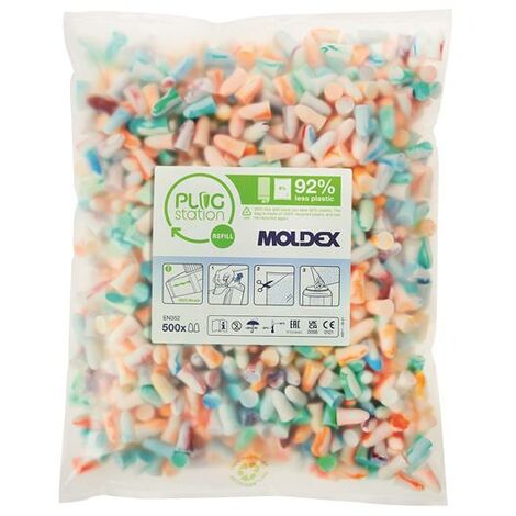 Moldex 786001 Spark Plugs PlugStation 500 Refill SNR 35 dB (500 Pairs) MOL786001