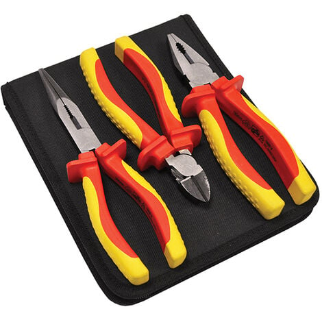 Faithfull VDE Pliers Set with Pouch, 3 Piece FAIPLVDESET