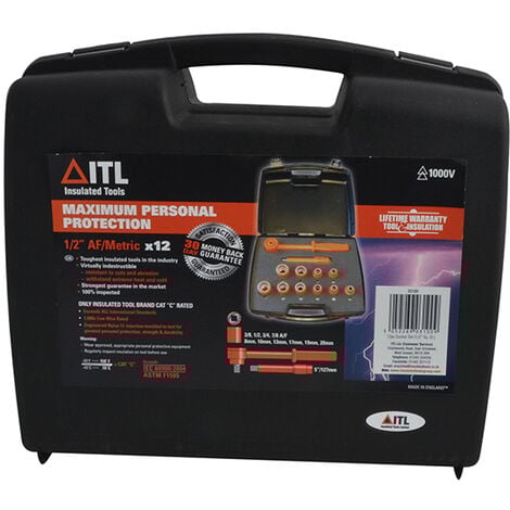 ITL Insulated UKC-03100 Insulated Socket Set of 12 1/2in Drive ITL03100