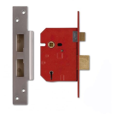UNION J2234E-SC-2.50 2234E 5 Lever BS Mortice Sashlock Satin Chrome Finish 67mm 2.5in Box UNNJ2234EC25 (1/2)
