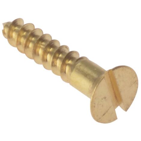 ForgeFix CSK586BR Wood Screw Slotted CSK Solid Brass 5/8in x 6 Box 200 FORCSK586B