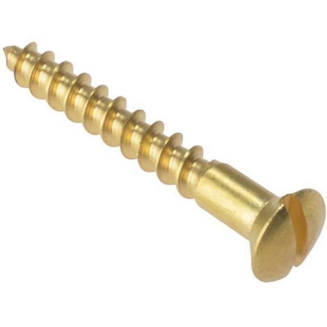 ForgeFix RAH1128BR Wood Screw Slotted Raised Head ST Solid Brass 1.1/2in x 8 Box 200 FORRAH1128BR