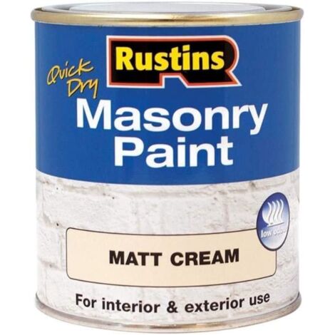 Rustins MASPC500 Quick Dry Masonry Paint Matt Cream 500ml RUSMASPC500
