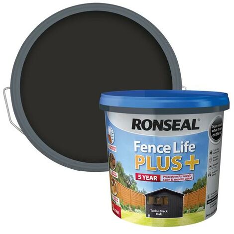 Ronseal 37630 Fence Life Plus+ Tudor Black Oak 5 litre RSLFLPPCTBO5