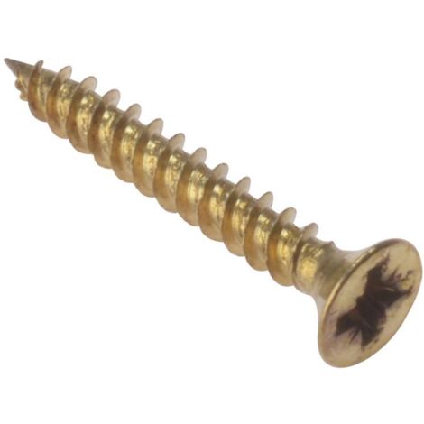 ForgeFix CSK11410EB General Purpose Pozi Compatible Screw CSK TT Electro Brass 1.1/4in x 10 Box 200 FORCSK11410E