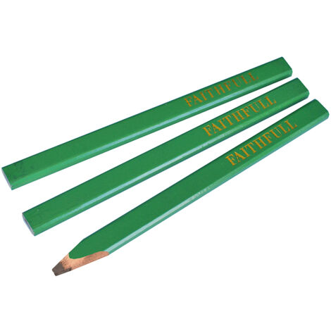 Faithfull Carpenter's Pencils - Green / Hard (Pack 3) FAICPG (1/2)