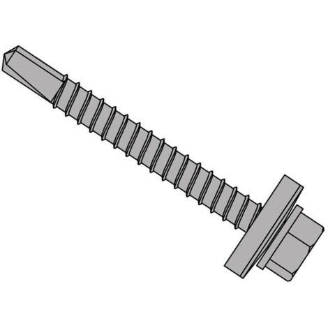 ForgeFix TechFast Roofing Sheet to Steel Hex Screw & Washer No.3 Tip 5.5 x 32mm Box 100 FORTFHW5532L