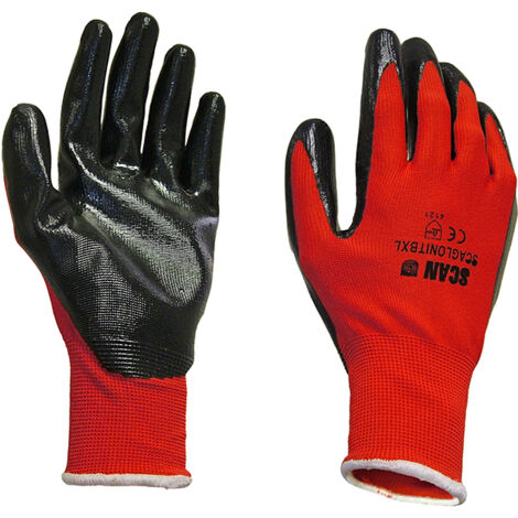 Scan 2 ANK33L-26 Palm Dipped Black Nitrile Gloves - XL Size 10 SCAGLONITBXL