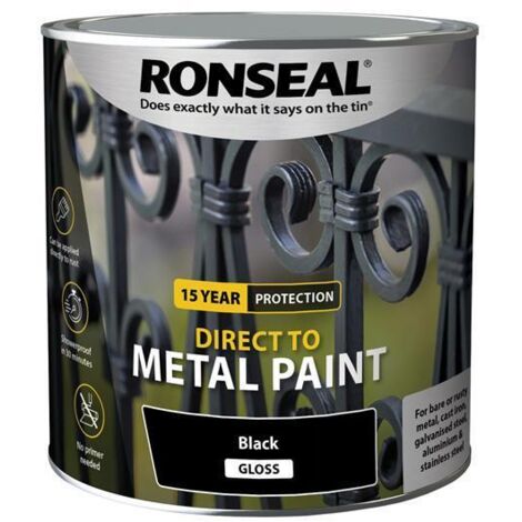 Ronseal Direct to Metal Paint Black Gloss 2.5 Litre (1/3)