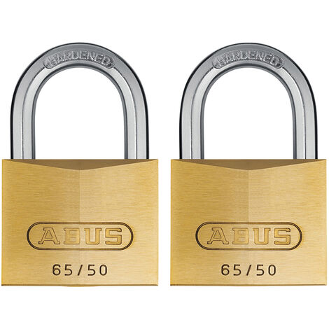ABUS 54258 65/50mm Brass Padlock Twin Pack Carded ABU6550TC