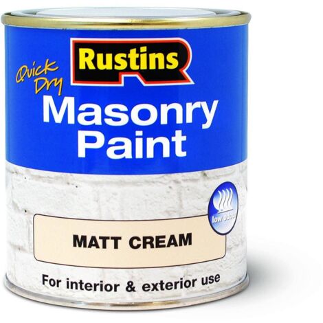 Rustins Quick Dry Masonry Paint in Matt Cream - 250ml