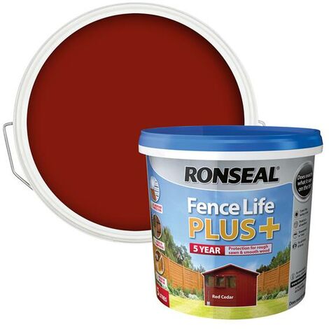 Ronseal 37624 Fence Life Plus+ Red Cedar 5 litre RSLFLPPRC5L