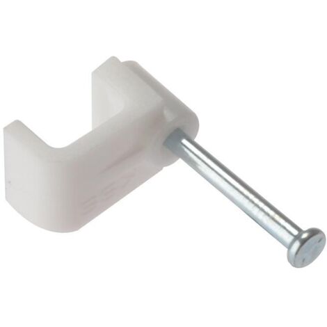 ForgeFix FCC1W Cable Clip Flat White 1.00mm Box 100 FORFCC1W (1/3)
