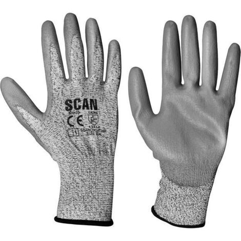 Scan H3101-3 Grey PU Coated Cut 3 Gloves - XXL Size 11 SCAGLOCUT3XX (1/3)