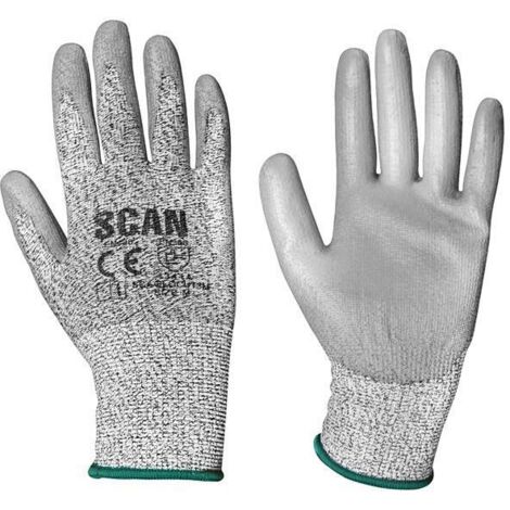Scan H3101-3 Grey PU Coated Cut 3 Gloves - Medium Size 8SCAGLOCUT3M (1/3)
