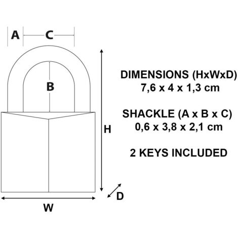 Cadenas Master Lock 140EURDLF – Laiton Massif 40mm, 4 Broches, Anse 38mm