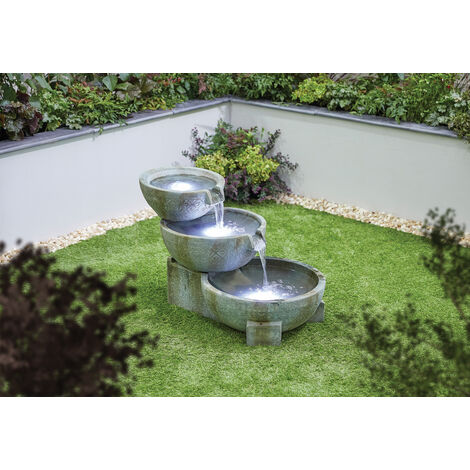 Easy Fountain Impressions Oasis Tiered Garden Water Feature Stone Effect