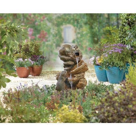 Easy Fountain Otter Pools LED Distinctive Garden Water Feature Stone Effect