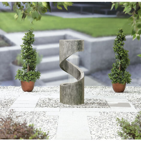 Easy Fountain Spiral Showers LED Garden Water Feature Stone Effect Modern