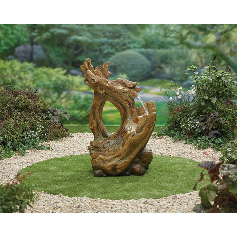 Easy Fountain Knotted Willow Falls LED Natural Garden Water Feature Wood Effect
