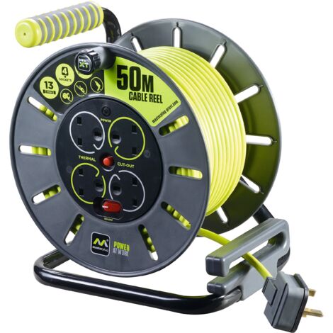 Masterplug OLU50134SL-PX PRO-XT Open Cable Reel 240V 13A 4-Socket 50m MSTOLU50134 (1/5)