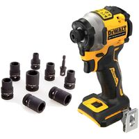 Dewalt DCF850N 18v XR Brushless Compact Impact Driver Bare + 9pc Socket Wrench