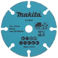 Makita D-74837 76mm x 10mm TCG Cutting Tungsten Carbide Blade - DMC300 Cutter
