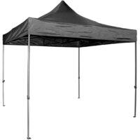 Vaunt Gazebo Heavy Duty Steel Black Outdoor Work Shelter 3m x 3m Tent V1903200