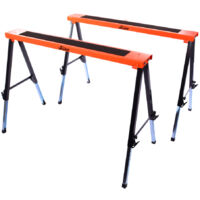 Vaunt Telescopic Saw Horse Twin Pack Adjustable Non Slip Trestle Pair V2003006