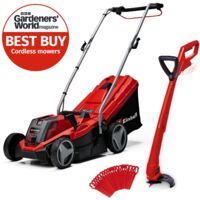 Einhell Cordless 18v Lawnmower 33cm Cut Brushless + Grass Trimmer Bare Tools