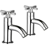 Mira Showers Revive Basin Pillar Taps Chrome Crosshead Handles - 1 Pair
