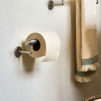 Novello Brushed Nickel Bathroom Toilet Roll Holder Wall Mounted Metal Silver