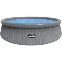 Dellonda DL18 Paddling/Swimming Pool & Pump 15ft - Gray Rattan Effect